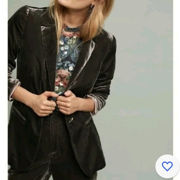 Ett twa by Anthropologie Gallery Velvet Blazer - Picture 3 of 16